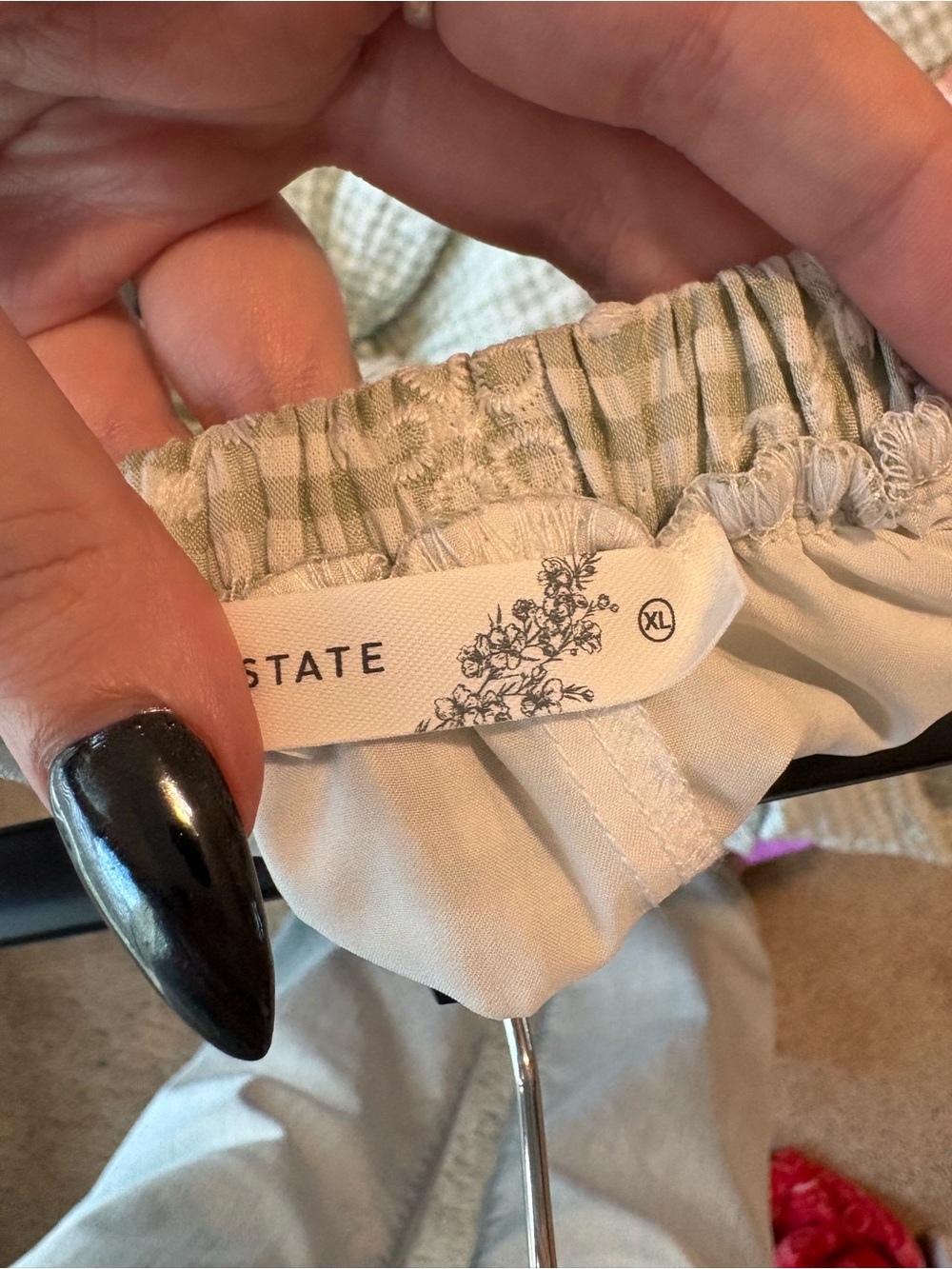 Altar'd State Mint Gingham Tiered Maxi Skirt - Picture 5 of 5
